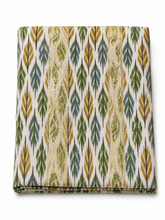 Coupon tessuto 3 metri crema verde ikat oro - immagine principale