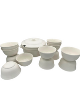 set 14 pezzi da zuppa in porcellana con 13 ciotole e 1 porta zuppa