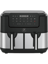 Royal Swiss Fryer ® Friggitrice Ad Aria Doppia 4.5L + 4.5L - un nuovo modo sano e gustoso di cucinare - 95% di grassi in meno e fino all'80% di calorie in meno - 8 programmi preimpostati -Potenza 2600W