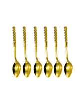 Set da 6 cucchiaini piccoli dorati mini oro con diamantini