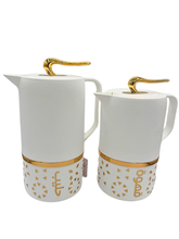 Coppia di 2 Thermos Moderni con Calligrafia e Dettagli Oro