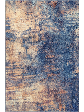 Tappeto Zahiali Notte Reale - Tappeto Moderno Astratto per Soggiorno e Salotto | Antiscivolo e Lavabile | Blu Notte, Viola e Oro