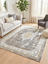 Tappeto Sogno di Neve 380x280cm - Armonia Damascata e Luci Dorate