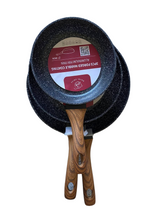 Set 3 Padelle In Alluminio rivestito Marmo antiaderente