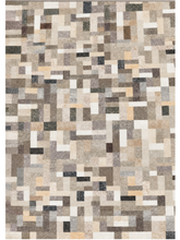 Tappeto Zahiali Mosaico Urbano - Tappeto Geometrico Moderno per Soggiorno e Salotto | Antiscivolo e Lavabile | Beige, Grigio e Sabbia