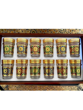 Set di 12 Bicchieri da te the da servizio decor decorazione dorata floreale