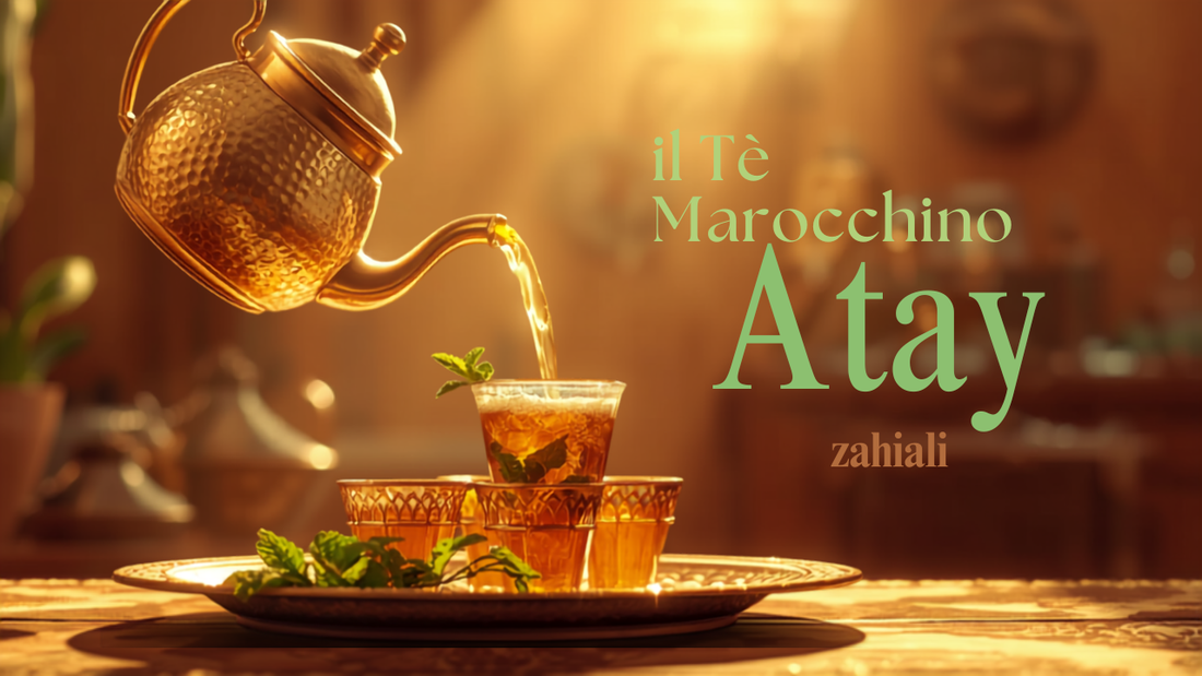 Teiera berrad versa il tè marocchino atay con schiuma e menta - Zahiali