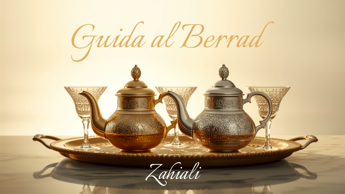 Teiere berrad oro e argento con bicchieri da tè - Zahiali