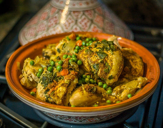 Tajine di Pollo con Patate e Piselli
