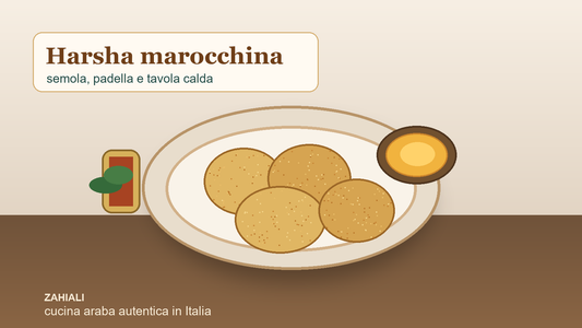 Harsha marocchina in padella con semola, miele e te per il blog Zahiali