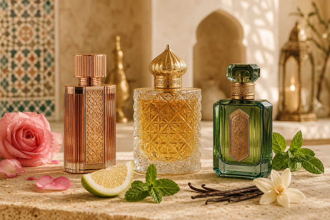 Profumi arabi Lattafa con note floreali, agrumate e legnose