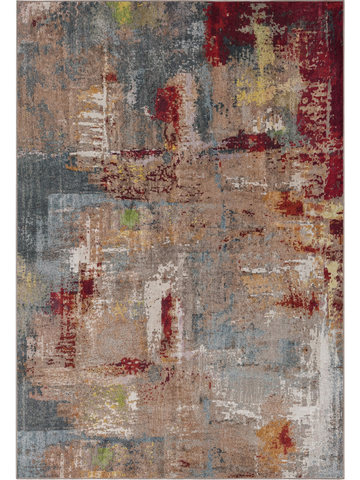 Tappeto Zahiali Fresco d'Autunno - Tappeto Moderno Astratto per Soggiorno e Salotto | Antiscivolo e Lavabile | Rosso Mattone, Terracotta e Ocra