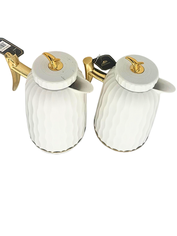 Set 2 Thermos Elite - Eleganza Organica in Bianco e Oro o Nero & Argento.