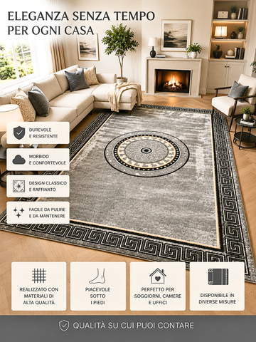 Tappeto Grigio Siderale 200x280cm - Riflessi d'Argento e Modernità Urbana