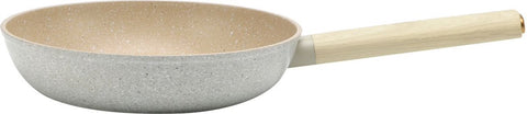 Royal Swiss Pan Set ® Set de poêles forgées - 11 pièces - Avec couvercles en verre - Tous feux - Revêtement antiadhésif - Sans PFAS - Revêtement marbre - Induction - Avec gants de cuisine - Beige 