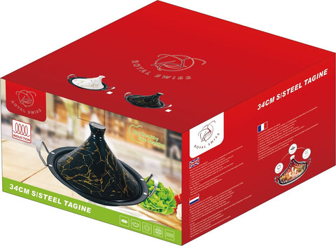 Tajine Marocchino In Ceramica Con Fondo Acciaio Inox - Ø 30 Cm, Per Cucina Sana - Foto 1