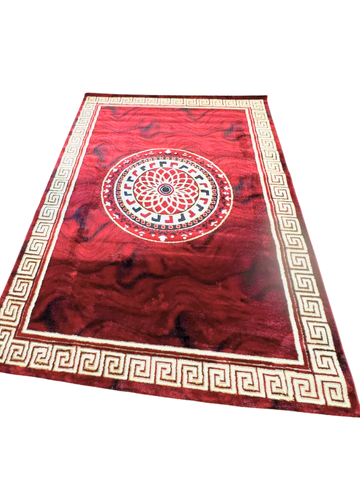 Tappeto Passione Rubino 240x330 - Geometrie Decise e Fascino Classico