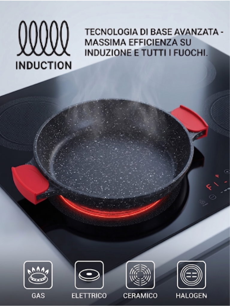 Padella Royal Swiss 32 cm - Rivestimento in Marmo Antiaderente Professionale