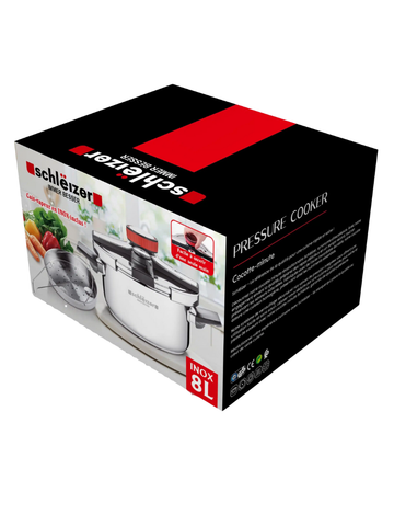 Schleizer ® Pentola a Pressione Cocotte In Acciaio Inox Clipso