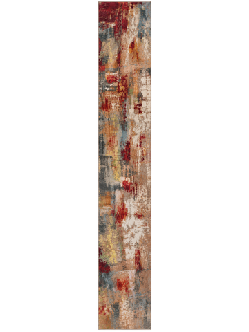Tappeto Zahiali Fresco d'Autunno - Tappeto Moderno Astratto per Soggiorno e Salotto | Antiscivolo e Lavabile | Rosso Mattone, Terracotta e Ocra