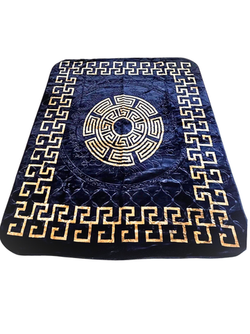Coperta Matrimoniale Nera e Oro con Greca - 220x240 cm