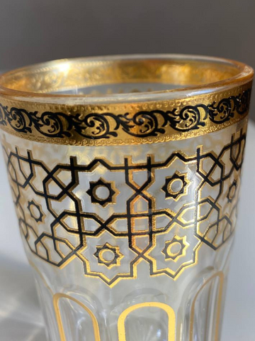 Set Bicchieri Atay da the arabo te marocchino 12 Pezzi Oro Dorati Decorati