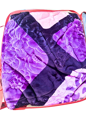 Coperta Matrimoniale 8KG Patchwork Viola e Rosa - 220x240 cm