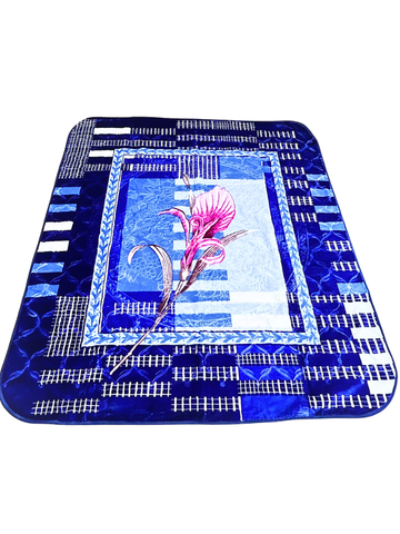 Coperta Matrimoniale 8KG Blu Elettrico con Iris Rosa - 220x240 cm