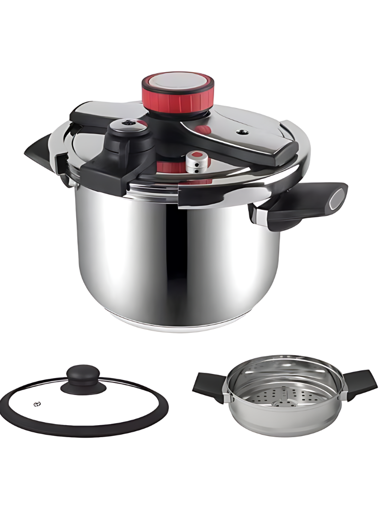 Pentola a pressione e couscoussiera Royal Swiss 2 in 1 con accessori