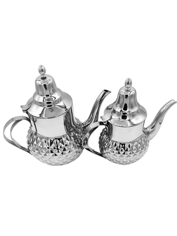 Set da 2 Teiere Berrad Atay da the arabo te marocchino Oro In Acciaio Inox 2L e 1.2L Induzione