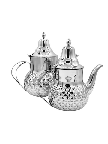 Set da 2 Teiere Berrad Atay da the arabo te marocchino Oro In Acciaio Inox 2L e 1.2L Induzione