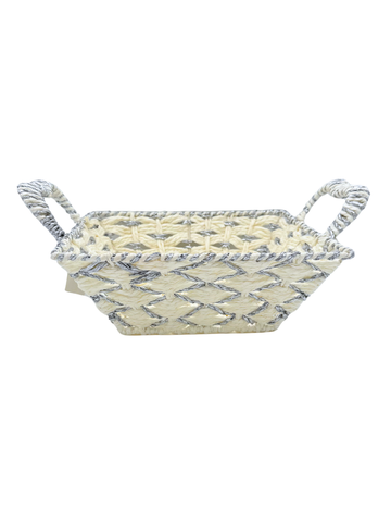 Cesto Porta Pane 27cm da Servizio Per Pane Dolci Panna Argento