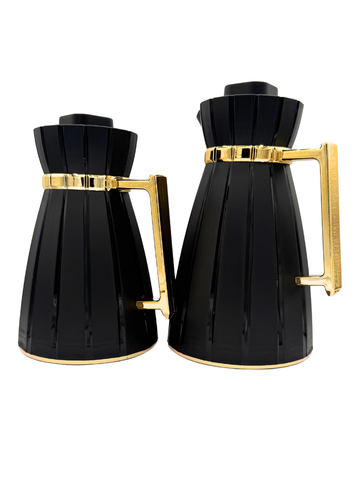 Thermos Doppio elettrico 2 pezzi multiuso capacita 1L e 0.7L Tiene entrambi Freddo e Caldo Biano e Nero