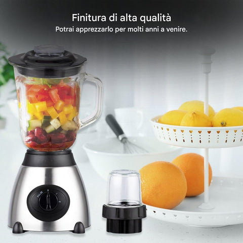 Frullatore Mixer In Acciaio Inox Royal Swiss Caraffa da 1.5L