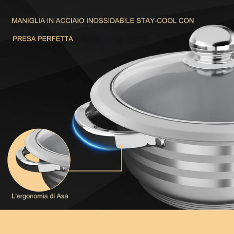 Eisenbach ® Set Pentole 10 Pezzi In Acciaio Inox Inossidabile ad Induzione