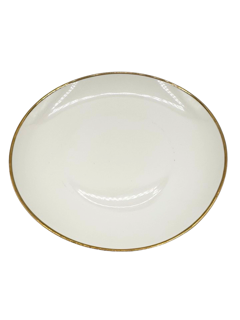 Piatto in ceramica Tous bianco con contorno dorato 35 o 40 cm