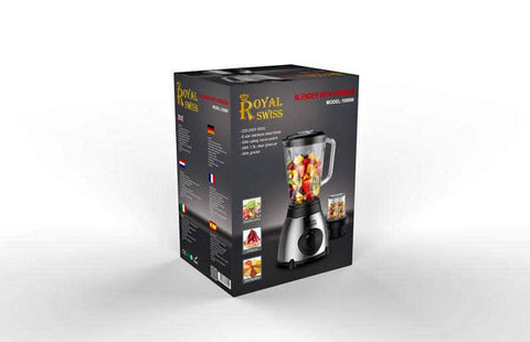 Frullatore Mixer In Acciaio Inox Royal Swiss Caraffa da 1.5L