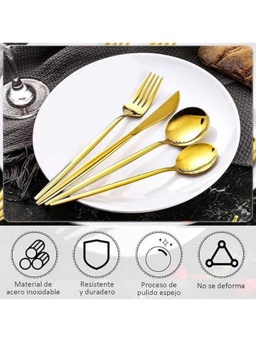 Set posate 36 pezzi in acciao ionox dorati
