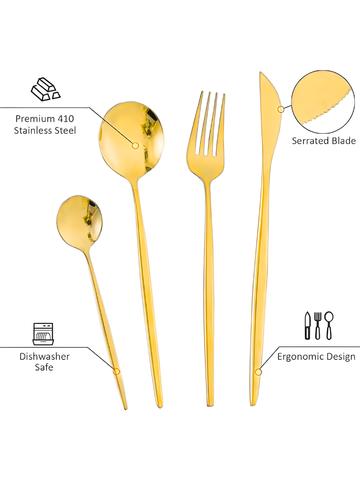 Set posate 36 pezzi in acciao ionox dorati