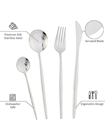 Set posate 36 pezzi in acciao ionox silver