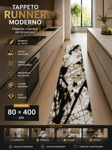 Tappeto Zahiali Marmo Dorato – Tappeto Moderno Astratto per Soggiorno e Salotto | Antiscivolo e Lavabile | Grigio, Bianco e Oro