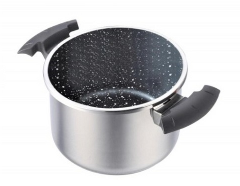 Royal Swiss Cocotte ® Autocuiseur en inox - Ouverture automatique moderne - Intérieur en marbre antiadhésif - Capacité 4L 6L 8L - Qualité Premium Cuisson Facile et Rapide