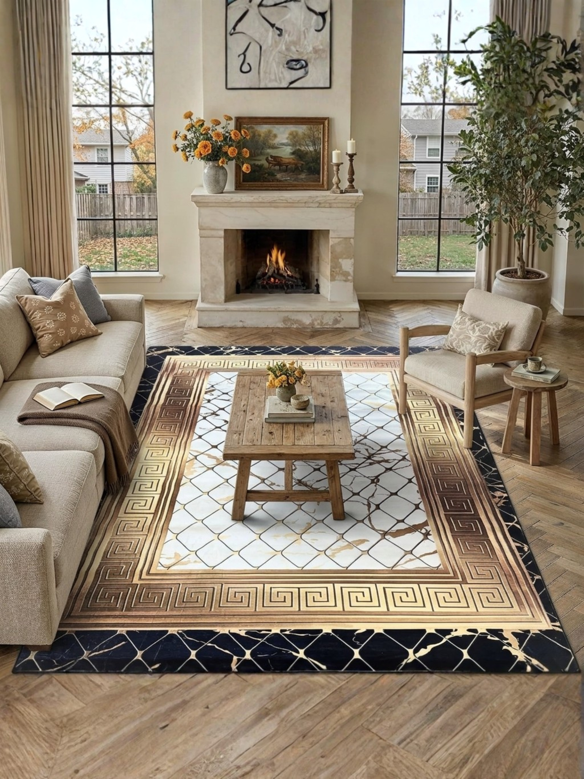 Zahiali Tappeto Lavabile 200×280 cm da Soggiorno Casa Arredo Moderno