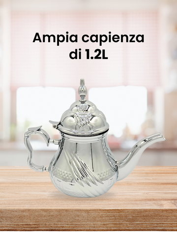 Teiera Berrad Atay 1.2L 1.6L da The Arabo Te Marocchino Argento in Acciaio Inox Inossidabile