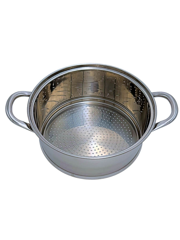 Dettaglio couscoussiera in acciaio inox compatibile induzione