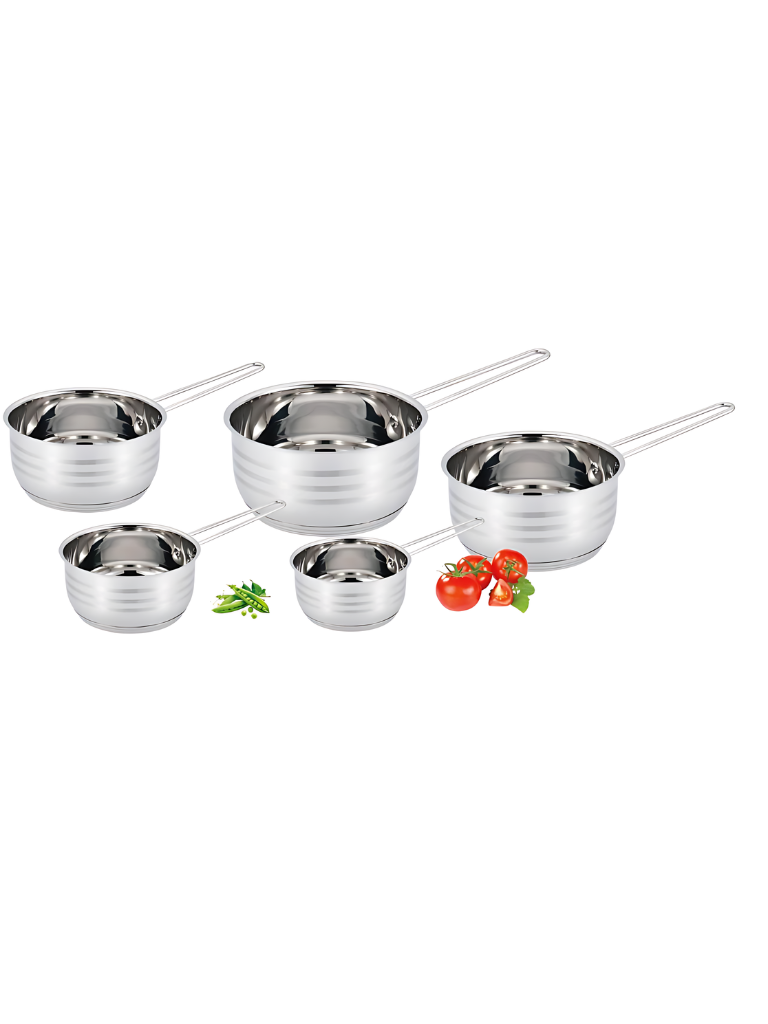 Royal Swiss set 5 casseruole impilabili in acciaio inox Zahiali