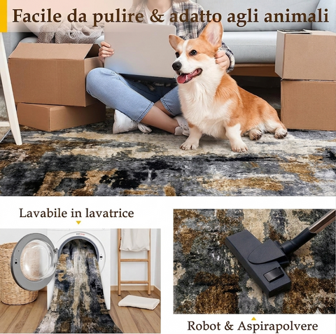 Zahiali Tappeto Lavabile 200×280 cm da Soggiorno Casa Arredo Moderno