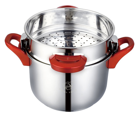 Royal Swiss Cocotte ® Autocuiseur et Cuiseur Vapeur 2 en 1 Inox 10L 