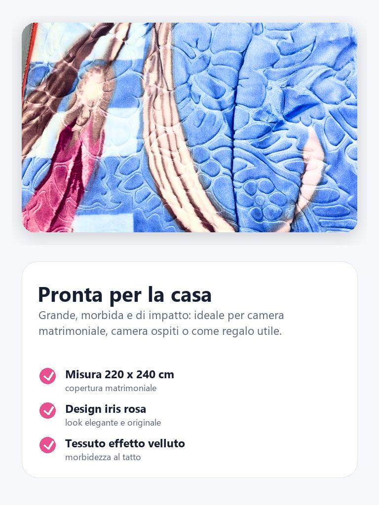 Coperta matrimoniale Zahiali pronta per la casa e idea regalo