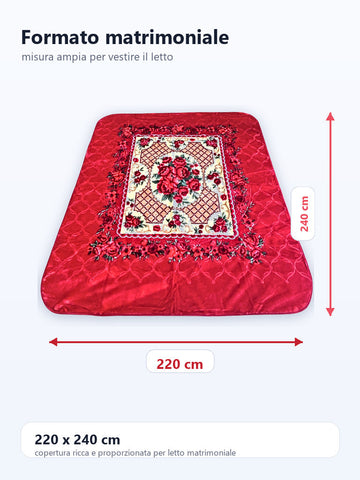 Coperta matrimoniale rosso rubino 220 x 240 cm 8KG
